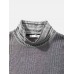 Men Rib Knit Ethnic Trim High Neck Pullover Casual Sweatshirt