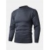 Mens Solid Color Round Neck Pullover Knitted Sweaters