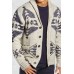 Men's Long Sleeve Jacquard Cardigan Sweater