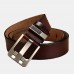 Men Genuine Leather Second  layer Cowhid Solid Color Alloy Pin Buckle Vintage Casual Business Belt