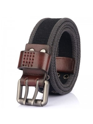 AWMN Thicker Double Pin Buckle Canvas Belt Adjustable Wear Resistant Tactical Belt For Outdoor