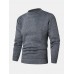 Mens Solid Color Round Neck Pullover Knitted Sweaters