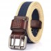 AWMN Thicker Double Pin Buckle Canvas Belt Adjustable Wear Resistant Tactical Belt For Outdoor