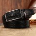 Men Genuine Leather Crocodile Pattern Automatic Buckle Business Casual Belt