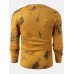 Mens Tie Dye Print Knit Rib Round Neck Relaxed Fit Sweaters