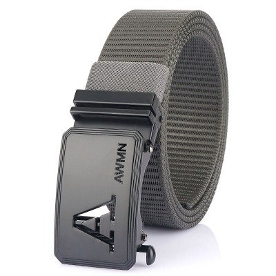 AWMN 3 8CM Automatic Buckle Men’s Inner Belt Pure Nylon With Metal Buckle Hollow Design For Outdoor Men