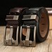 Men Genuine Leather Second  layer Cowhid Solid Color Alloy Pin Buckle Vintage Casual Business Belt