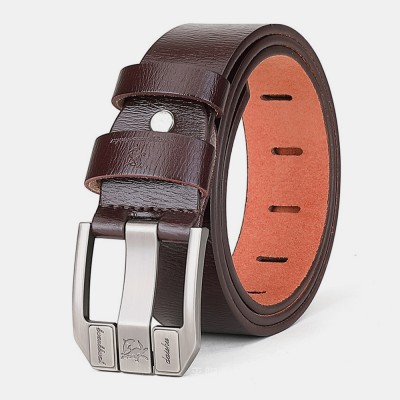 Men Genuine Leather 110 115 120 125cm Square Pin Buckle Wild Casual Jeans Suits Cowhide Belt