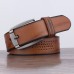 Men PU Leather Letter Pattern D  shaped Pin Buckle Vintage Casual Business Belt