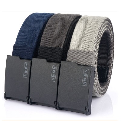 AWMN 200G 125M Metal  Free Canvas Casual Belt Adjustable Length Men’s Jeans Belt Breathable And Wear  Resistant