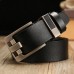 Men Genuine Leather Second  layer Cowhid Solid Color Alloy Pin Buckle Vintage Casual Business Belt