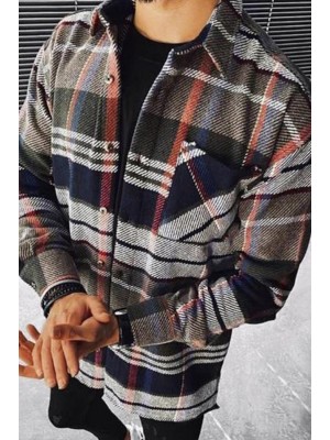 Colorblock Plaid Print Shirt