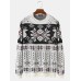 Mens Snowflake Christmas Style Graphics Long Sleeve Knitted Sweaters