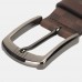 Men Cow Leather Solid Ginning Lattice Alloy D  shaped Pin Buckle Vintage Casual Business Belt