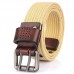 AWMN Thicker Double Pin Buckle Canvas Belt Adjustable Wear Resistant Tactical Belt For Outdoor